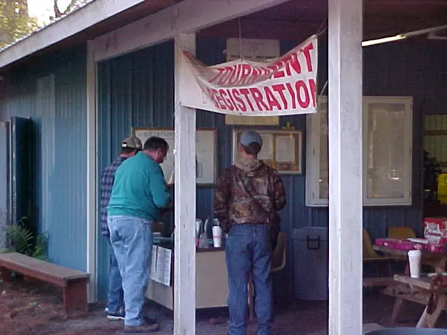 Registration table at rural event